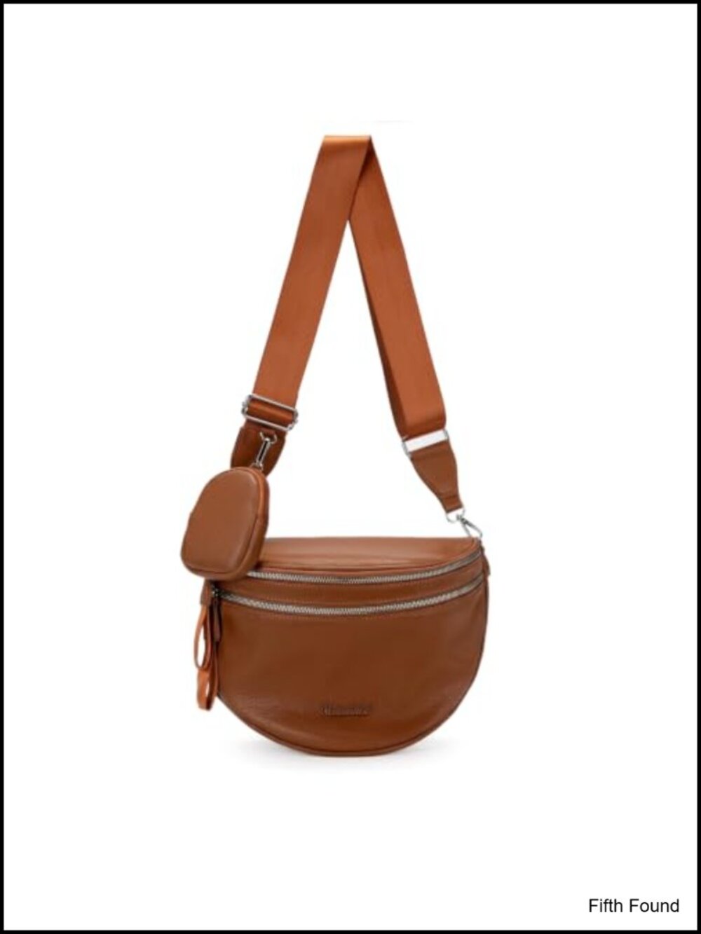 Faux Leather Crossbody Bum Bag with Detachable Pouch